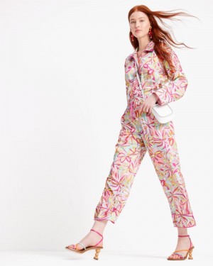 Kate Spade Anemone Floral After Hours Pants Rose Multicolor | 6047381-OQ