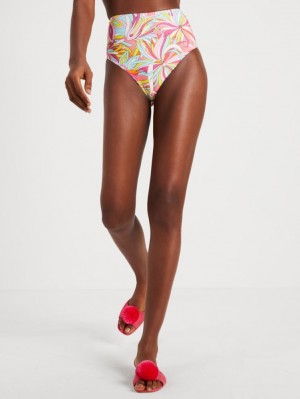 Kate Spade Anemone Floral High-waist Bikini Bottom Pink | 0132468-UJ