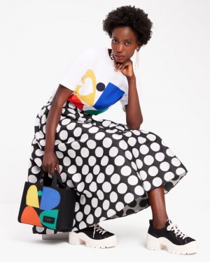 Kate Spade Art Dots Jacquard Skirt Black / White | 8627403-WF