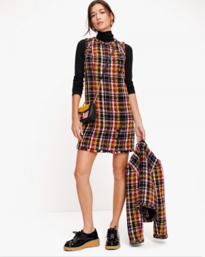 Kate Spade Art Plaid Tweed Dress Multicolor | 9026845-EK