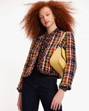 Kate Spade Art Plaid Tweed Jacket Multicolor | 0219376-XC