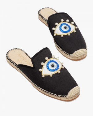 Kate Spade Azura Evil Eye Espadrille Mules Black | 3289641-ND