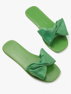 Kate Spade Bikini Bow Slide Sandals Green | 7918025-MN