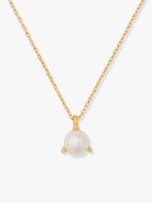 Kate Spade Brilliant Statements Tri-prong Pendant Cream / Gold | 9681350-YA