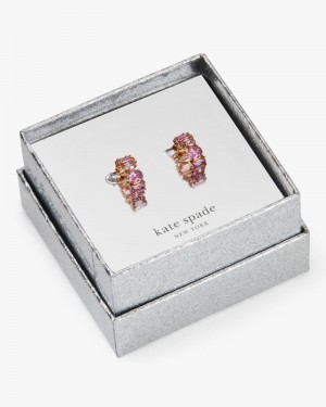Kate Spade Candy Shop Small Stone Hoops Boxed Set Fuchsia | 2461735-TW