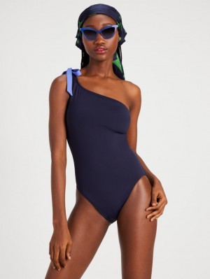 Kate Spade Color Block One-shoulder One-piece Blue | 1758049-EV