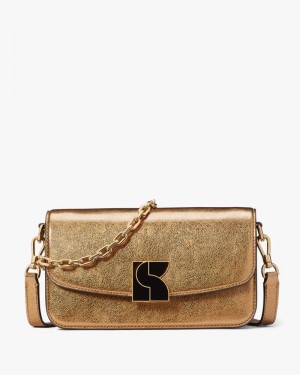 Kate Spade Dakota Metallic Small Crossbody Gold | 2608734-NS