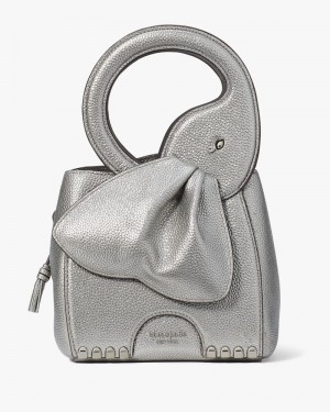 Kate Spade Ellie Metallic 3D Elephant Top-handle Bag Silver | 0475936-PQ