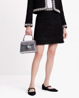 Kate Spade Embellished Tweed Skirt Black | 9715460-BI