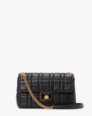 Kate Spade Evelyn Quilted Medium Convertible Shoulder Bag Black | 4236579-IC