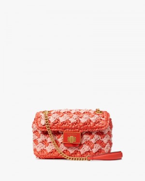Kate Spade Evelyn Striped Crochet Raffia Small Shoulder Crossbody Multicolor | 8279165-MW