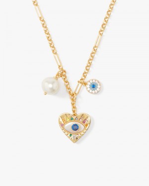 Kate Spade Evil Eye Cluster Pendant Cream Multicolor | 3675148-BW
