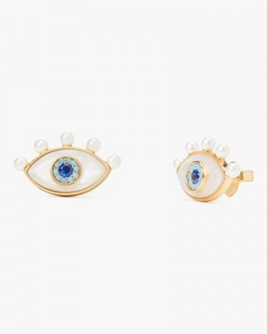 Kate Spade Evil Eye Statement Studs Cream Multicolor | 3468591-KX