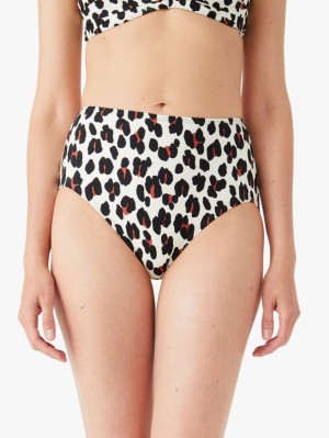 Kate Spade Fiji Feline High-waist Bikini Bottom Black | 2598613-MQ