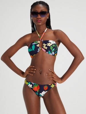 Kate Spade Flower Bed Bandeau Bikini Top Blue | 6013425-EY