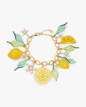 Kate Spade Fresh Squeeze Charm Bracelet Yellow Multicolor | 3729051-MN