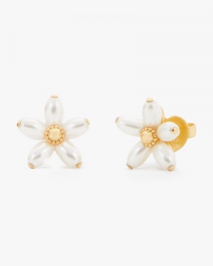 Kate Spade Fresh Squeeze Pearl Flower Studs Cream / Gold | 1256479-LH