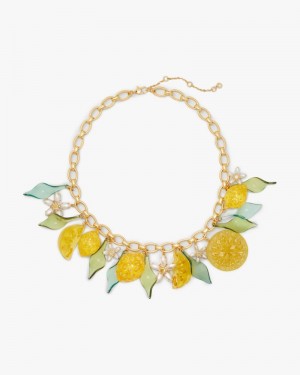 Kate Spade Fresh Squeeze Statement Necklace Yellow Multicolor | 3798514-ZY