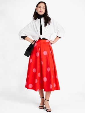 Kate Spade Giant Dot Faille Skirt Deep Red | 5301428-VY