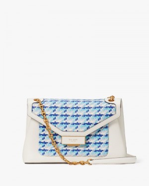 Kate Spade Gramercy Woven Medium Convertible Shoulder Bag Cream Multicolor | 6038927-YK