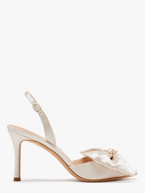 Kate Spade Happily Slingback Pumps White | 0987641-OF