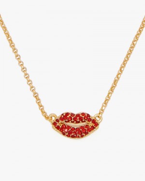 Kate Spade Hit The Town Lips Mini Pendant Red | 5760824-OX