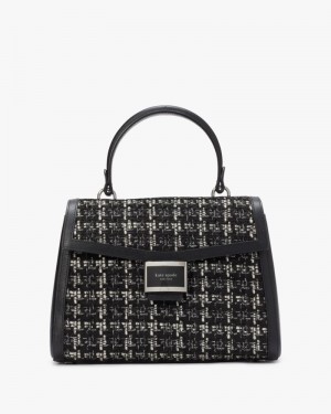 Kate Spade Katy Tweed Medium Top-handle Bag Black Multicolor | 6253780-JY