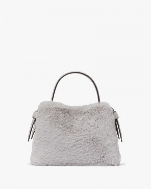 Kate Spade Knott Faux Fur Mini Crossbody Tote Platinum Grey | 8716432-VR