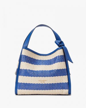 Kate Spade Knott Striped Medium Crossbody Tote Blue Multicolor | 5736109-HJ