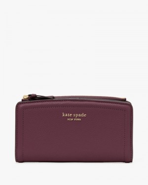 Kate Spade Knott Zip Slim Wallet Deep Pink | 9273608-VX