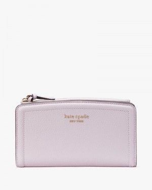 Kate Spade Knott Zip Slim Wallet Purple White | 5389027-DR
