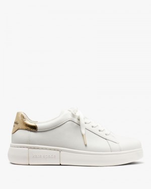 Kate Spade Lift Sneakers White / Gold | 6543128-LK