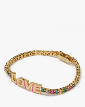 Kate Spade Like Magic Love Tennis Bracelet Green Multicolor | 2741356-VC