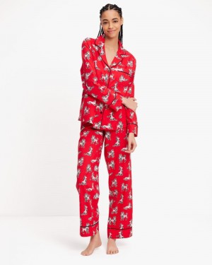 Kate Spade Long PJ Set Poodles Print | 8270934-WS