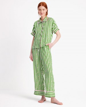 Kate Spade Long PJ Set Stripes | 9543217-LM