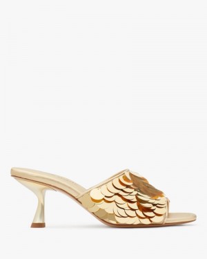 Kate Spade Malibu Sequin Sandals Light Gold | 2495013-GW