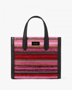 Kate Spade Manhattan Striped Metallic Small Tote Pink Multicolor | 1762089-YF