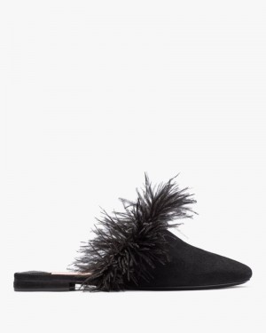 Kate Spade Marabou Mules Black | 2436875-MO