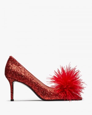 Kate Spade Marabou Pumps Red | 7061452-VO