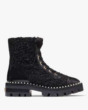Kate Spade Merritt Pearl Lug Booties Black | 9163827-KA