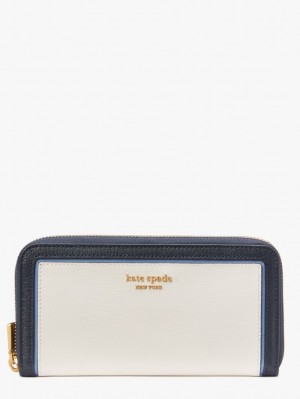 Kate Spade Morgan Colorblocked Zip-around Continental Wallet Cream Multicolor | 1860754-MI