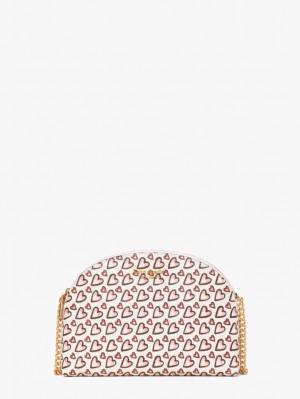Kate Spade Morgan Fancy Hearts Double-zip Dome Crossbody Cream Multicolor | 0832419-OL