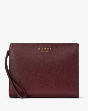 Kate Spade Morgan Gusseted Wristlet Dark Brown | 6294580-XI