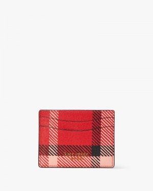 Kate Spade Morgan Museum Plaid Cardholder Red Multicolor | 0129685-AU