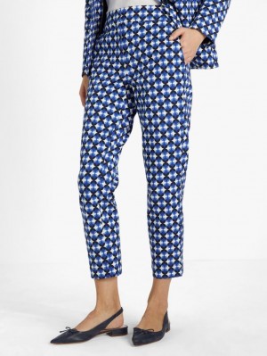 Kate Spade Patio Tile Doris Pants Blue / Cream | 4905261-NT