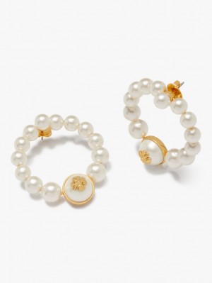 Kate Spade Pearls On Pearls Hoops Cream / Gold | 2167985-DL