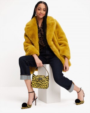 Kate Spade Plush Faux Fur Jacket Dark Chartreuse | 1605472-QW