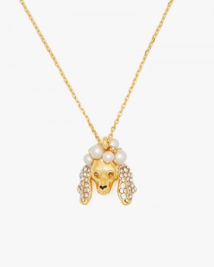 Kate Spade Poodles & Poms Mini Pendant Cream / Gold | 3186795-AG