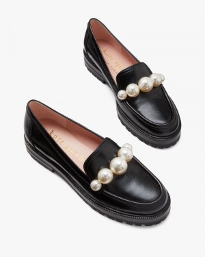 Kate Spade Posh Pearl Loafer Black | 3501276-YG