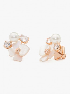Kate Spade Precious Pansy Cluster Studs White Multicolor | 0254983-JA